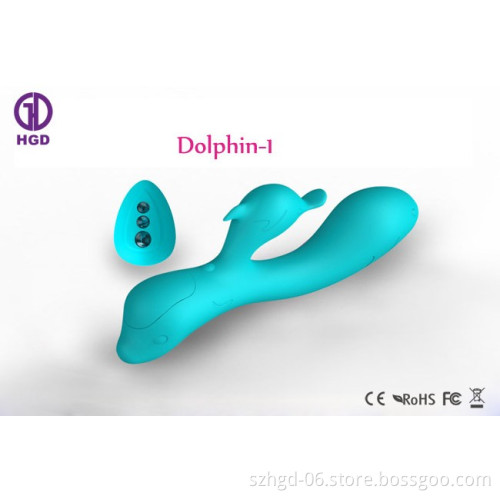 Dolphin shape women sex toy wireless remote control dildo vibrator